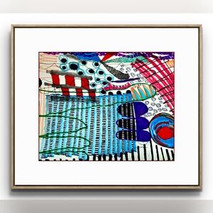 Original Abstract Multicolor Art 9x12